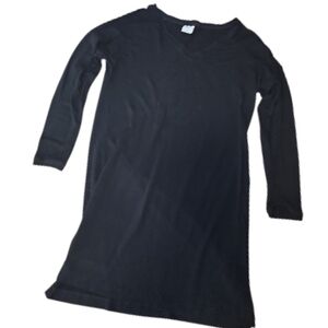 SOMA | Cozy Long-Sleeved Black Sleep Shirt Dress Cabincore Winter Minimalist | M